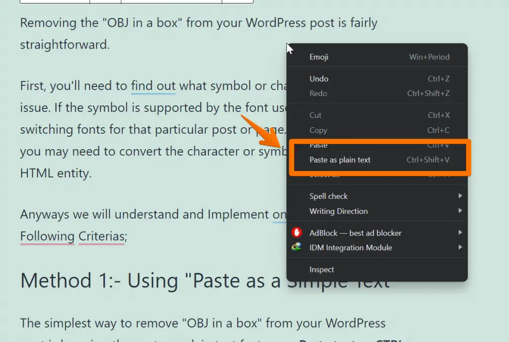 How to Remove "OBJ In a Box" in WordPress in 2 Easy Steps 3