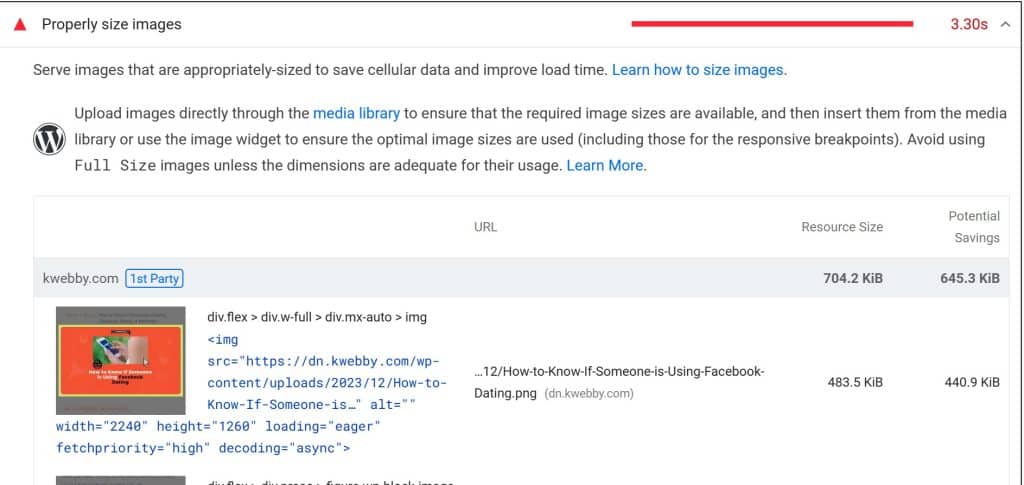 How to Fix 'Properly Size Images' Warning (7 Methods) 1