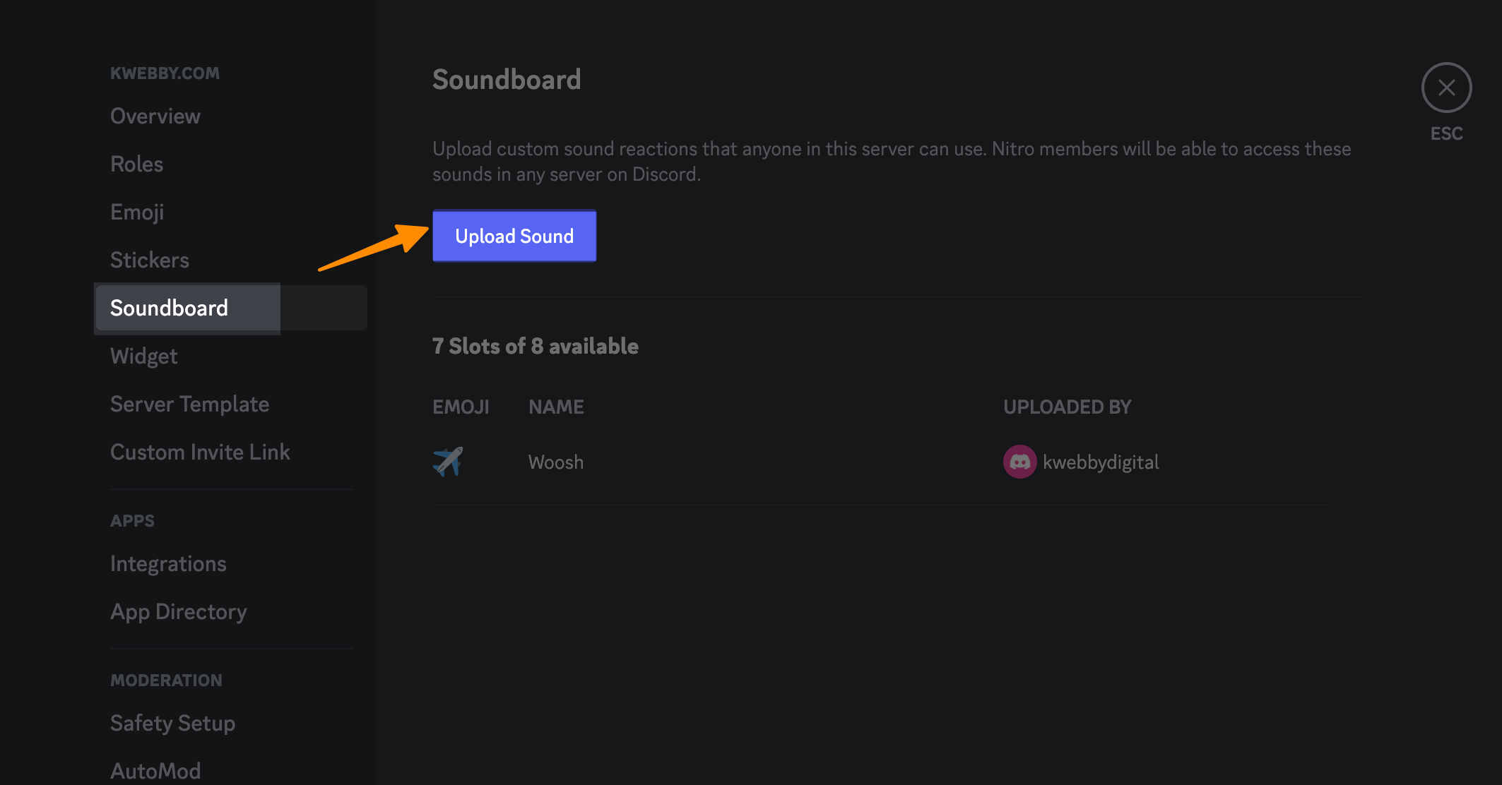 How to add a sound to the discord soundboard in 2 Clicks 3