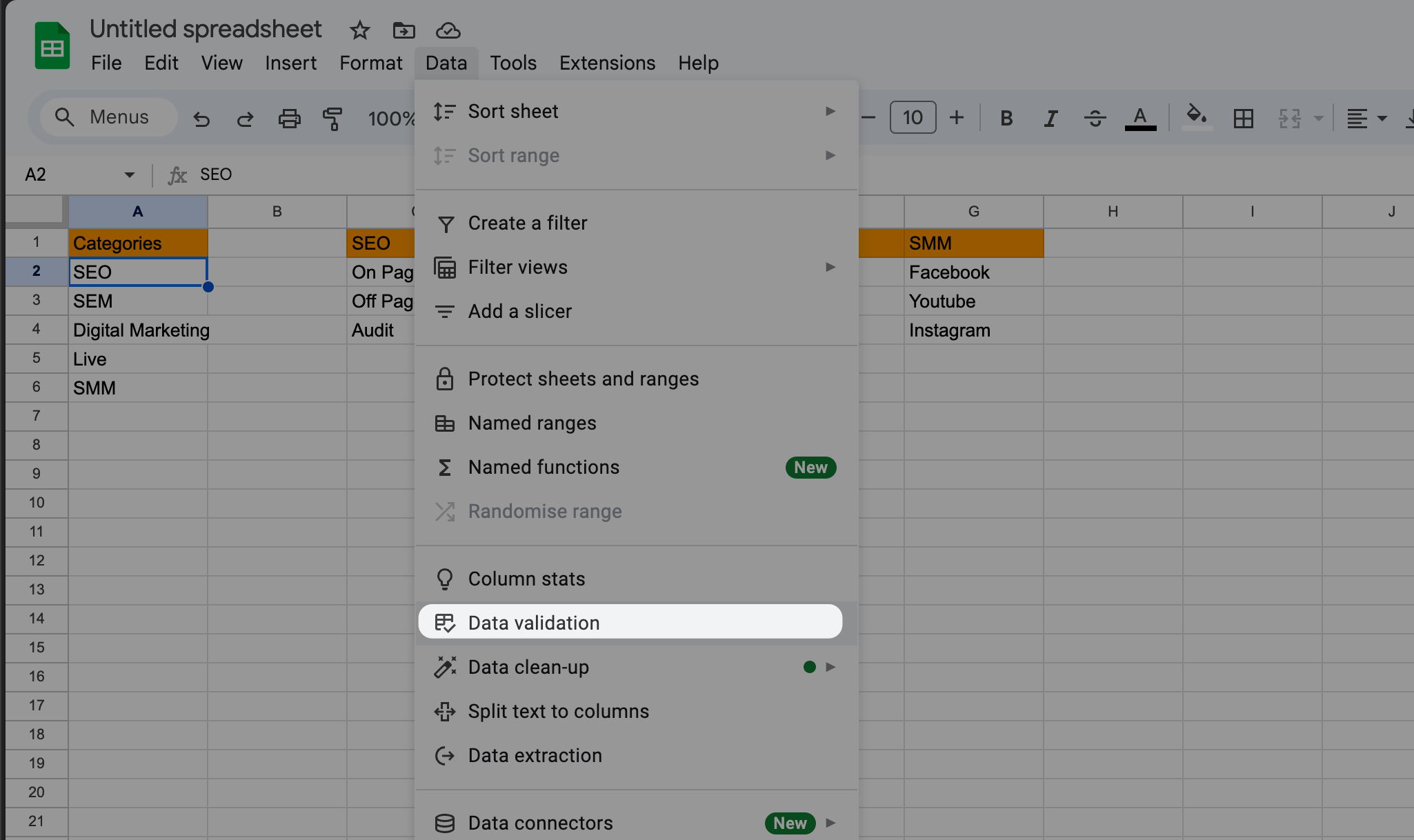 How to Create Categories in Google Sheets in Few Steps 6
