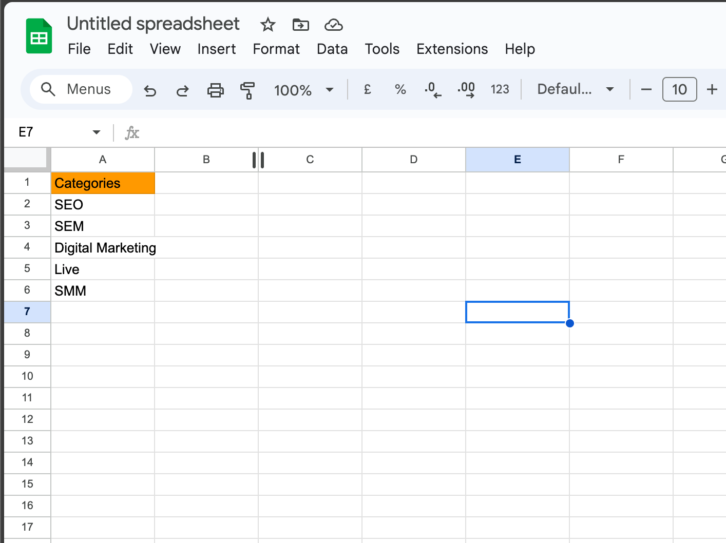 How to Create Categories in Google Sheets in Few Steps 2