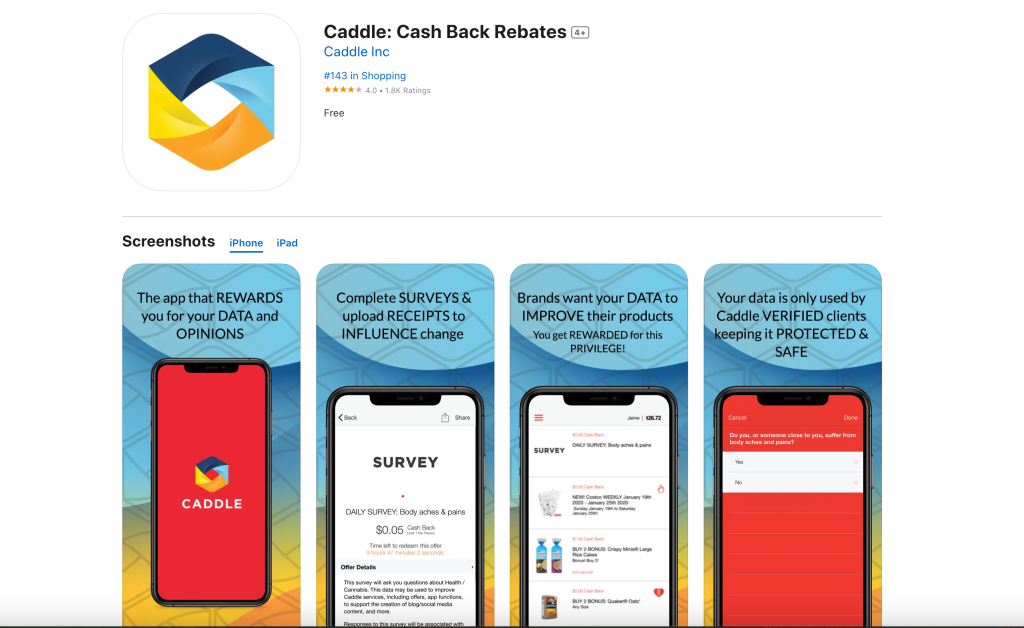3. Caddle &ndash; Canadian Cash Back App