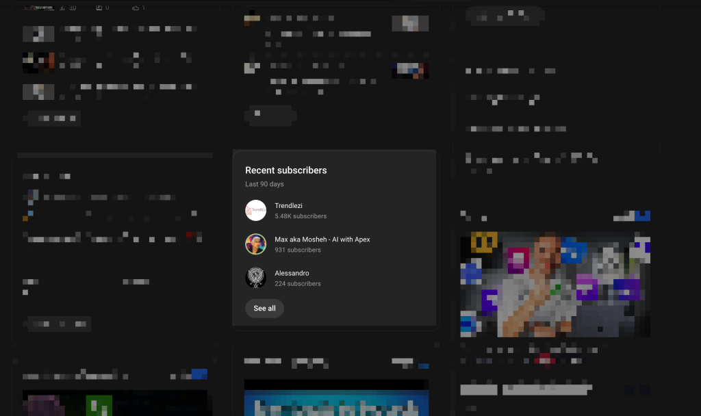 "Recent Subscribers" card