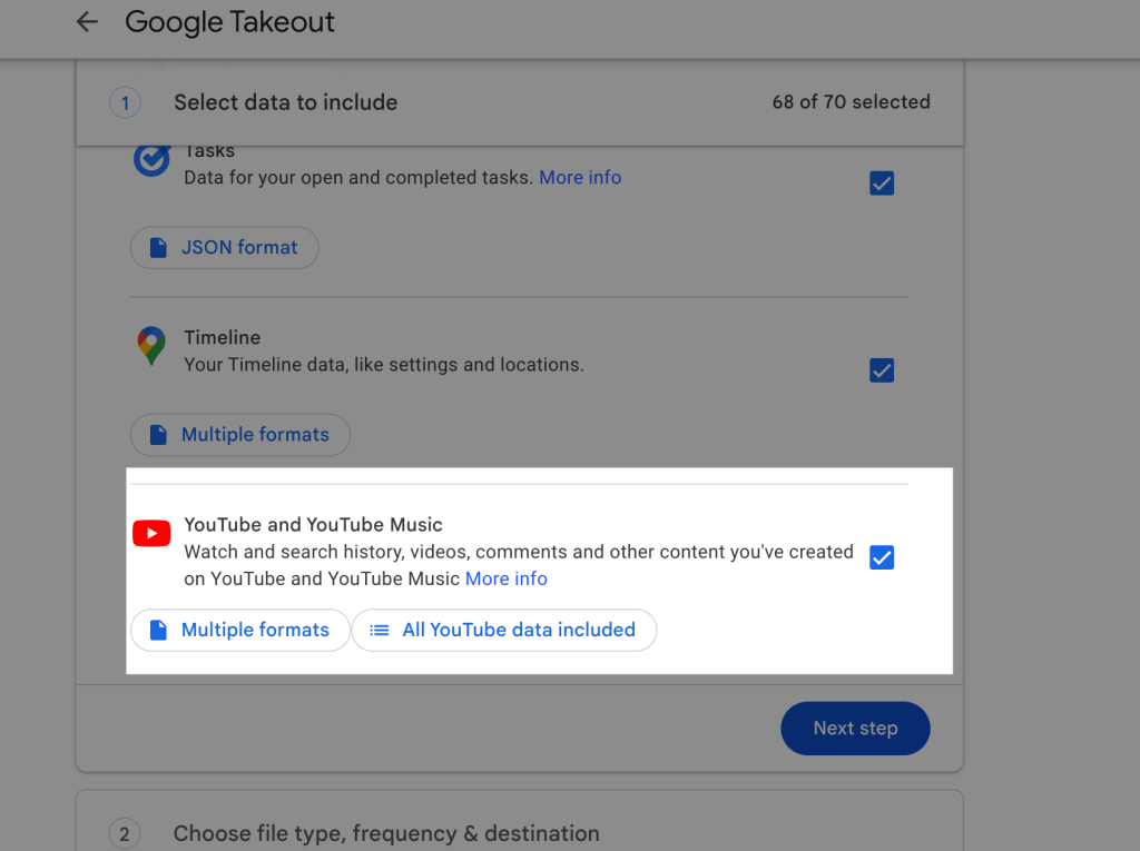 Google's Takeout service