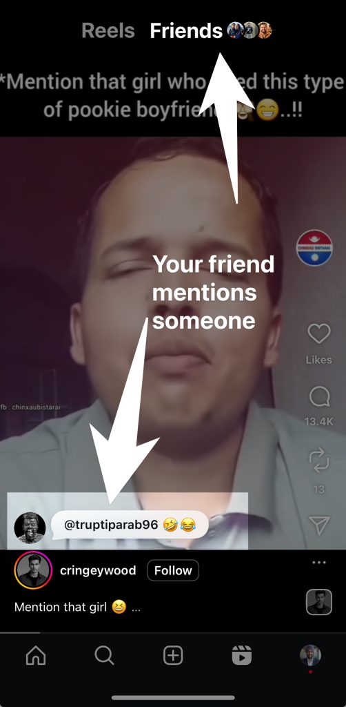 Browse Friends Interacted Reels