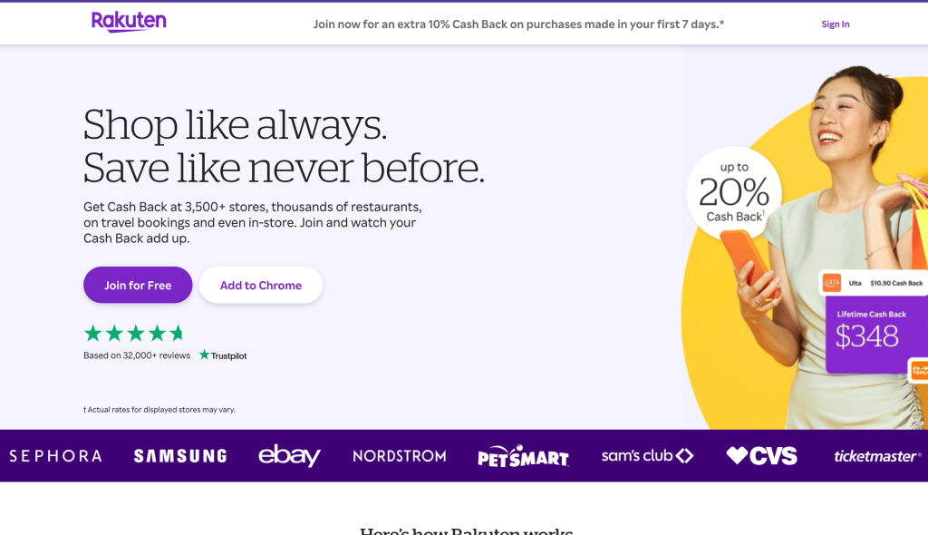 7. Rakuten &ndash; Online Shopping Cash Back