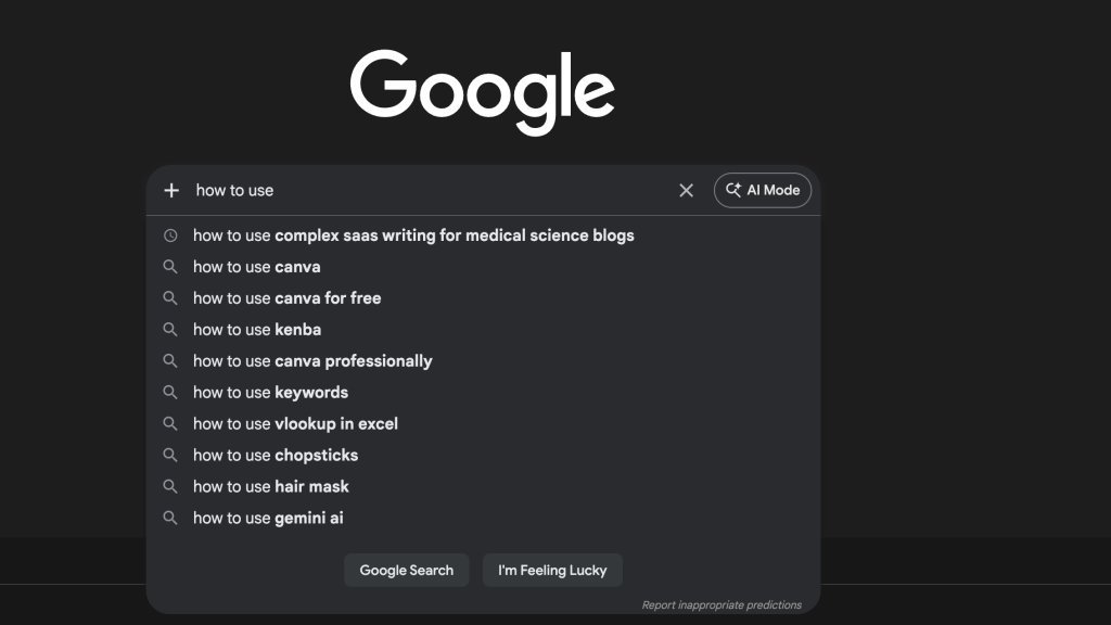Google autocomplete