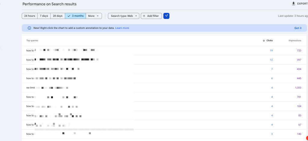 Use Search Console queries for real user language