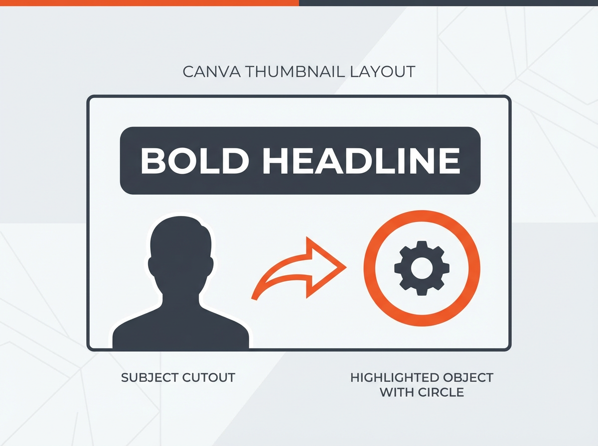 Top 10 Canva Tricks for YouTube Thumbnails That Get Clicks 5 Top 10 Canva Tricks for Youtube Thumbnails: bold headline, subject cutout, arrow pointing to circled highlighted object