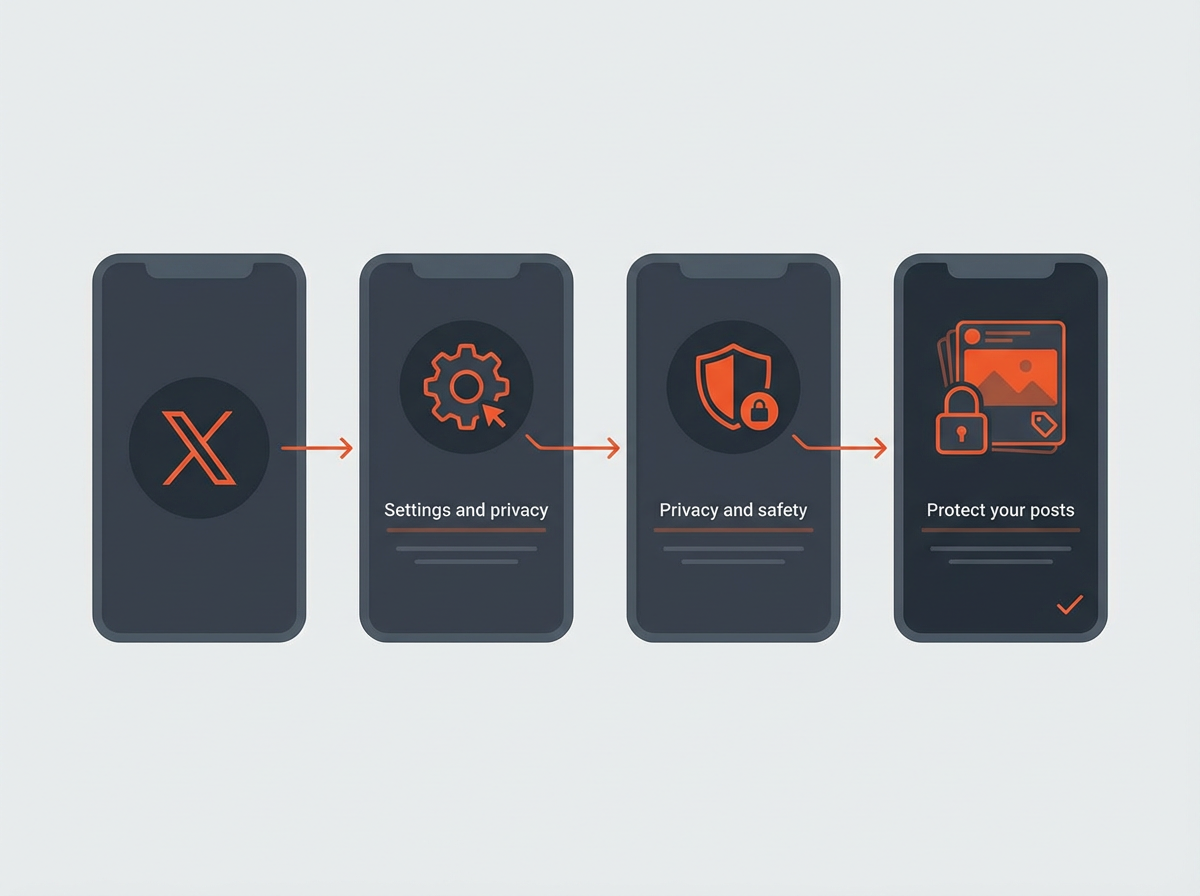 Hide Who You Follow on Twitter (X): What Works Now 3 X app steps: Settings and privacy > Privacy and safety > Audience and tagging > Protect posts, how to hide who you follow on