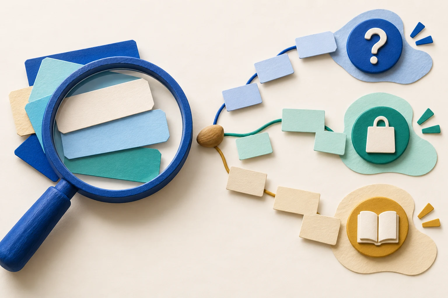 Best Keyword Research Tools: Free and Paid Options Compared 1 Conceptual illustration of keyword ideas branching into questions, shopping needs, and learning topics