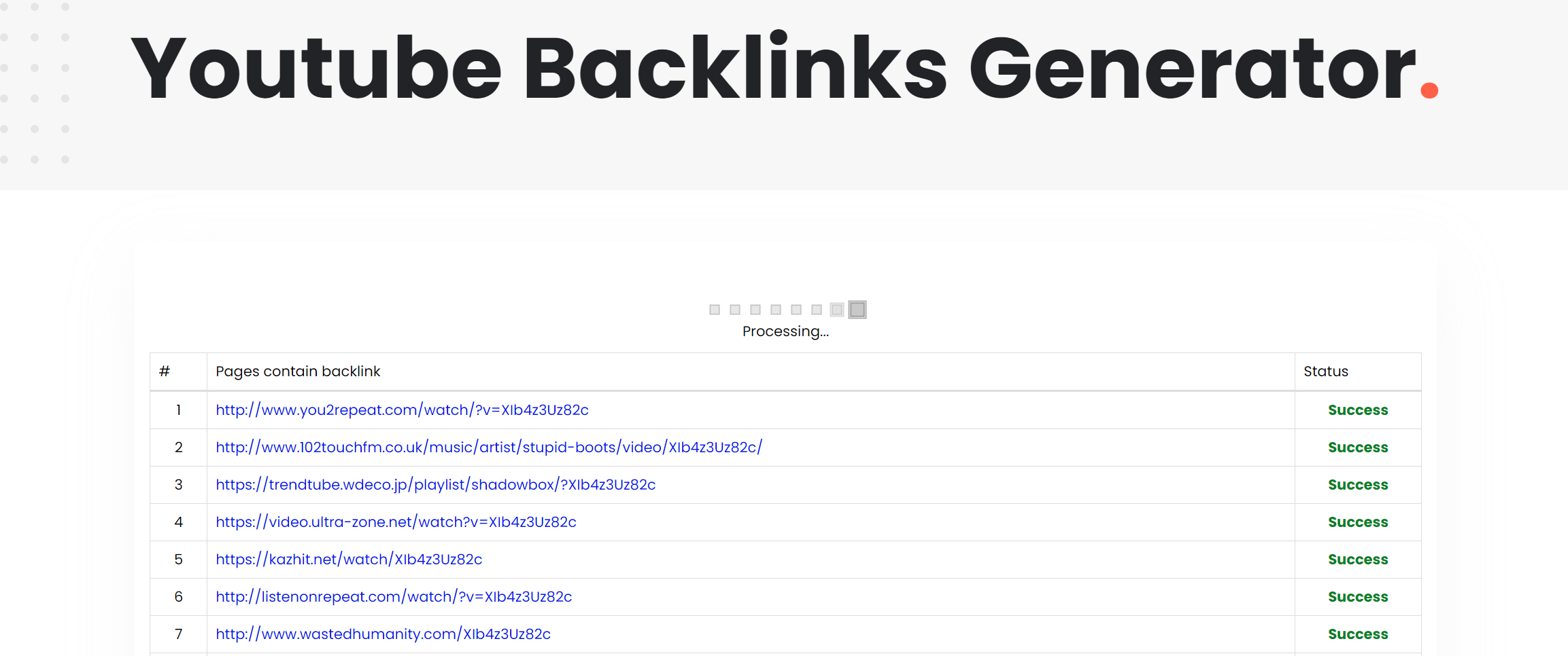 youtube backlinks generator